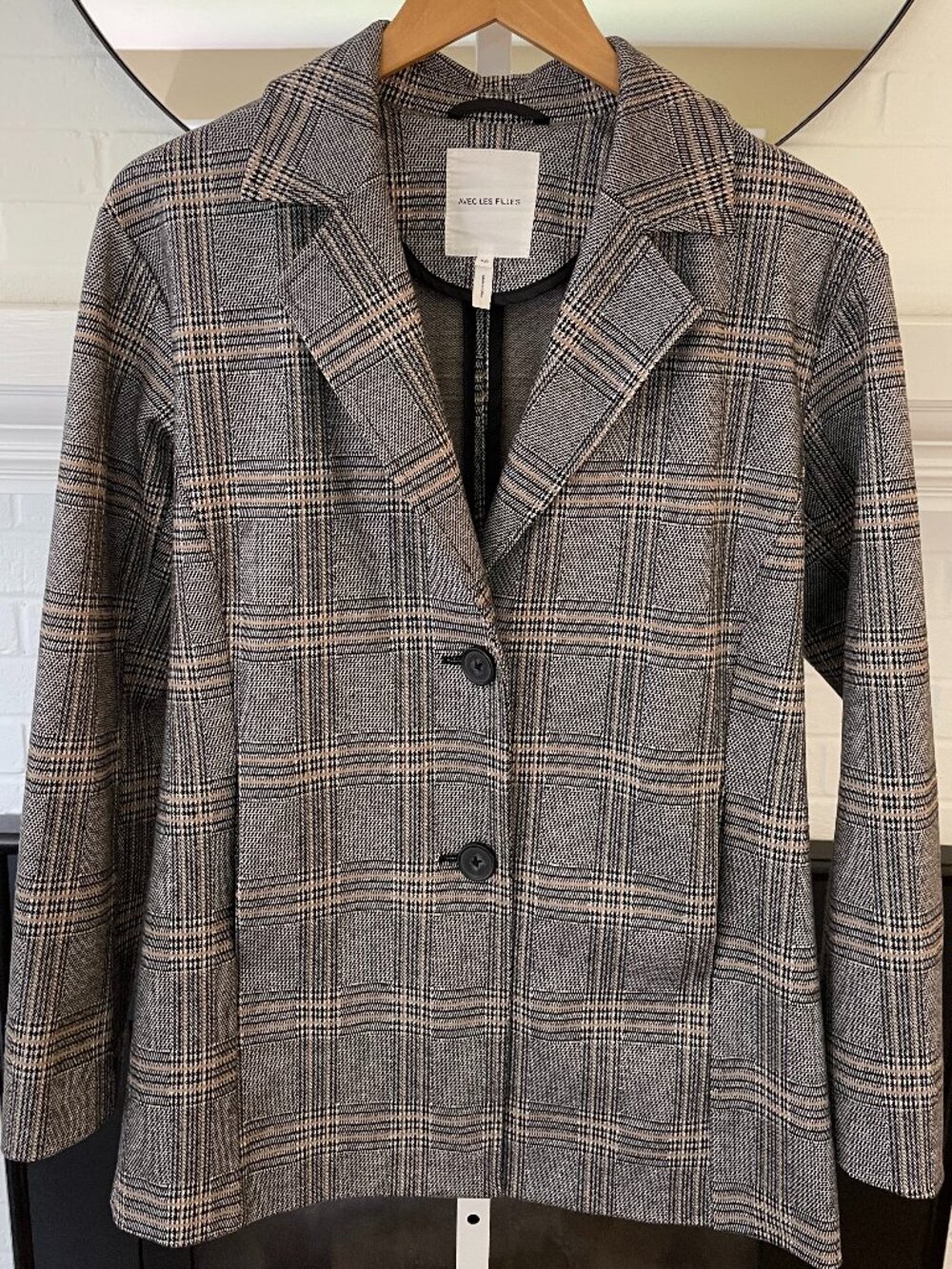 Anthropologie Avec Les Filles Longline Plaid Blazer Jacket Size XS EUC